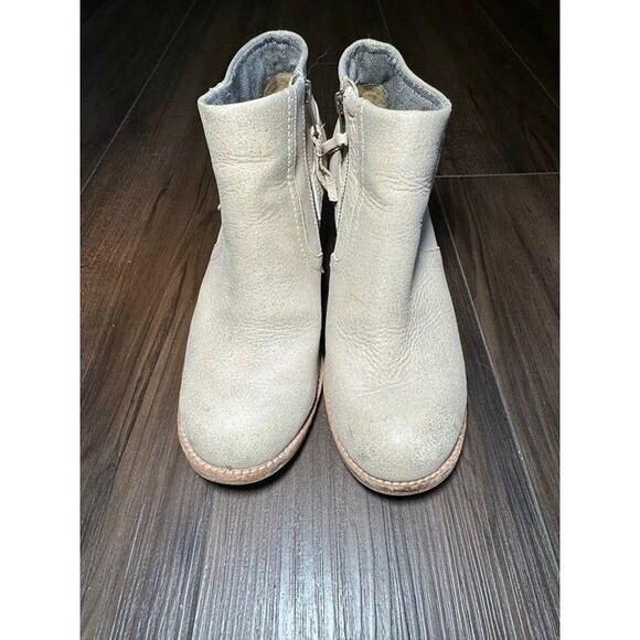 CAT Caterpillar Ankle Boots Beige Low Heel Block Heel Work Shoe Women's Size 8 - Picture 5 of 7